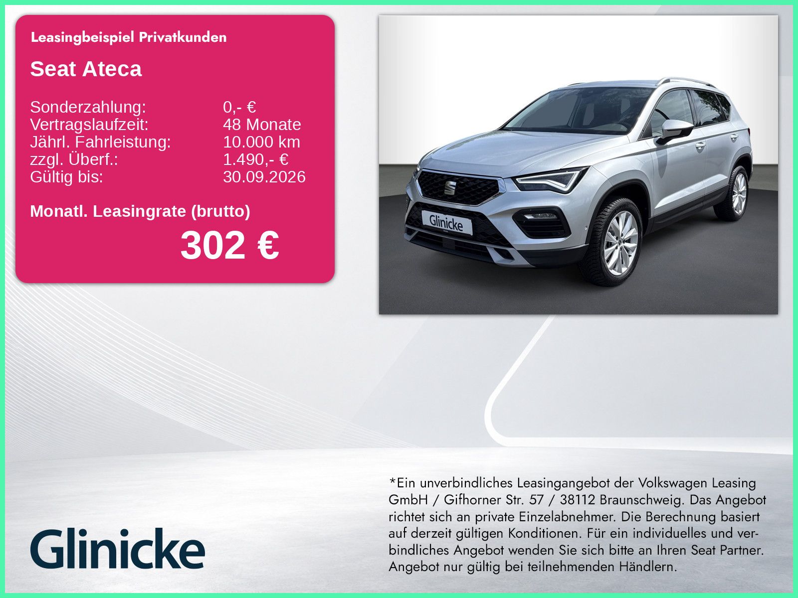 Seat Ateca Road Edition 1.0 TSI RFK, NAVI, LED