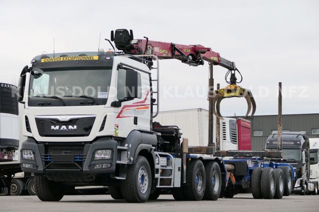 MAN TGS 33.500 Holztransport Langholznachläufer Kran