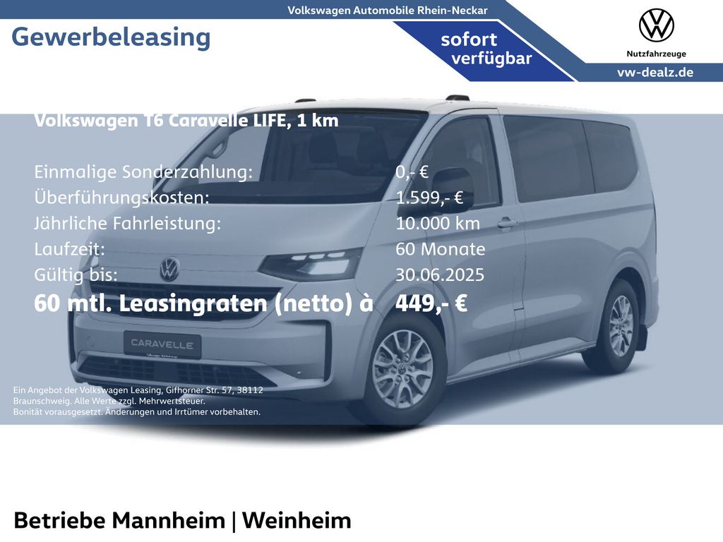 Volkswagen T7 e-Caravelle Life KR