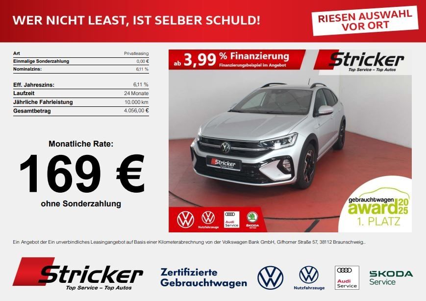 Volkswagen Taigo R-Line 1.5TSI DSG 169,-ohne Anzahlung Navi