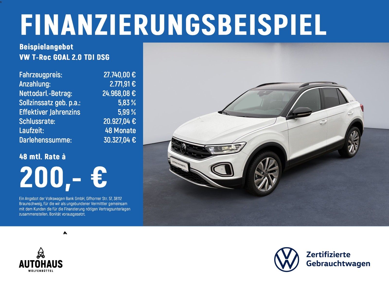 Volkswagen T-Roc GOAL 2.0 TDI DSG ACC AHK KAMERA KEYLESS IQ foto 1