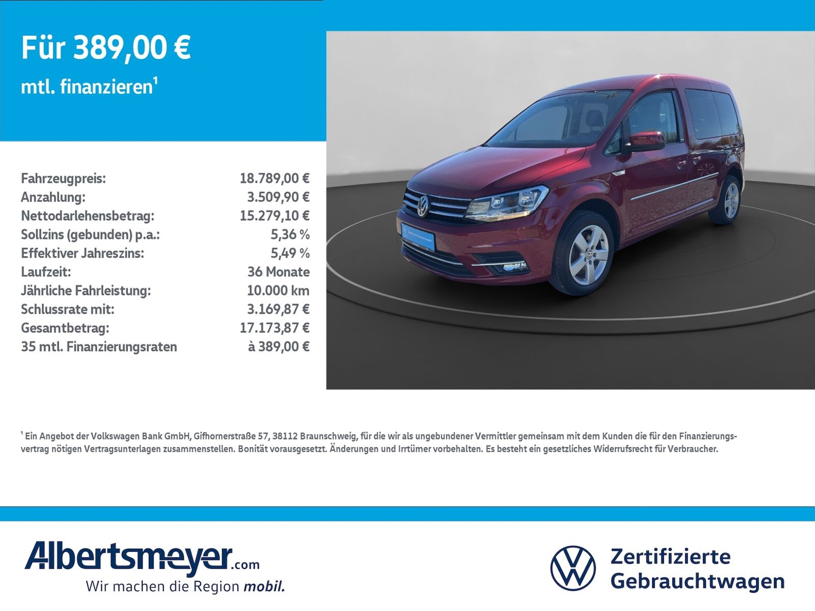 VW Caddy 2.0 TDI Generation Four +AHK+KAMERA+LM+ZV+