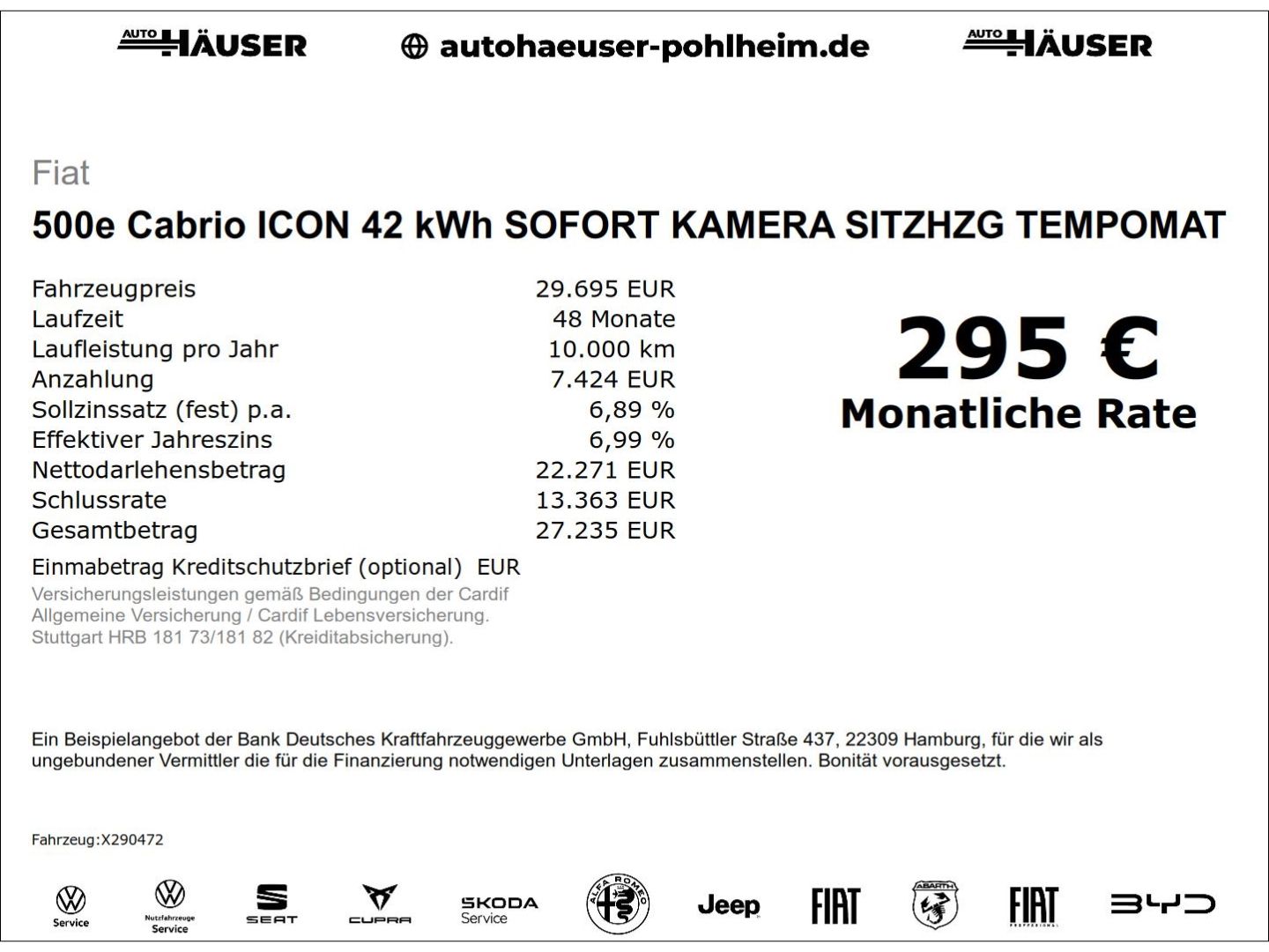 Fiat 500e Cabrio ICON 42 kWh SOFORT KAMERA SITZHZG TE imagem 2