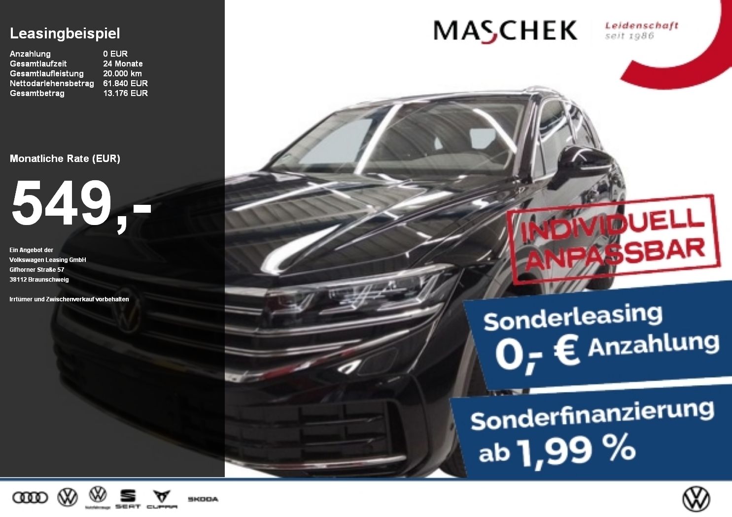 Volkswagen Touareg Elegance Sonderleasing Standh Memory Ans