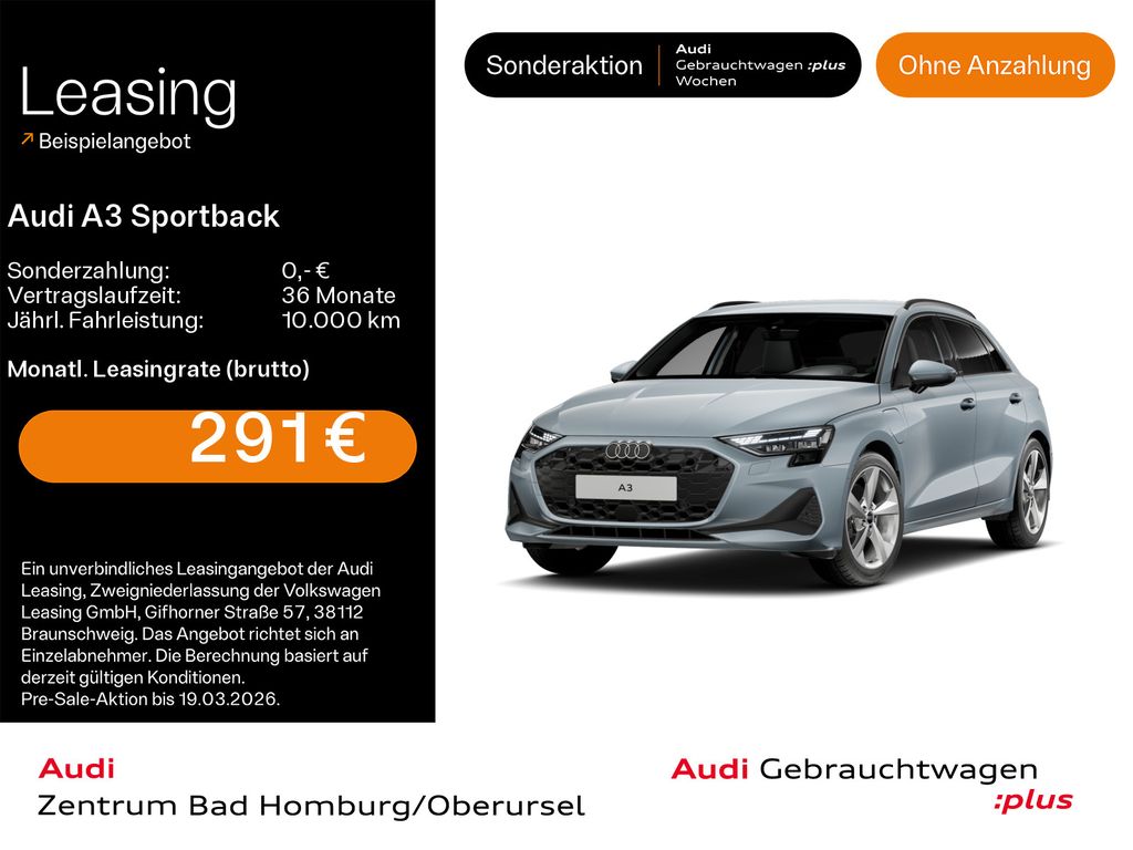 Audi A3 Sportback 40 TFSI e*Navi*LED*Alu*AHK*PDC*Virt