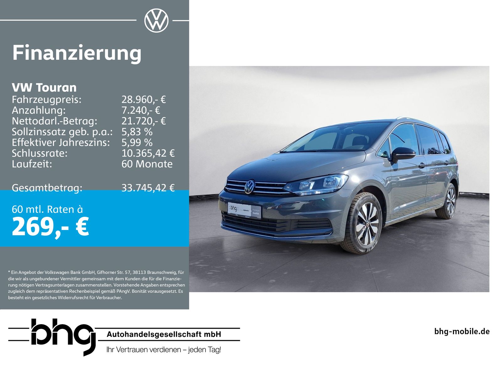 Volkswagen Touran Comfortline 1,5 TSI 6-Gang