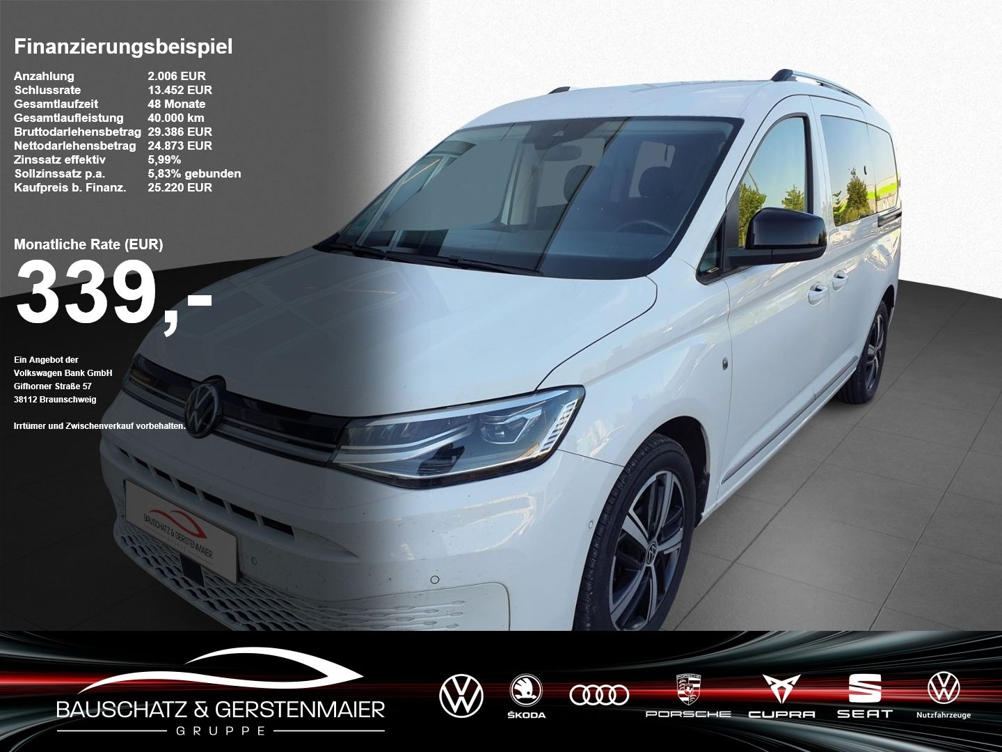 Volkswagen Caddy Maxi 2.0 TDI DSG Style *LED*AHK*NAVI*RFK*