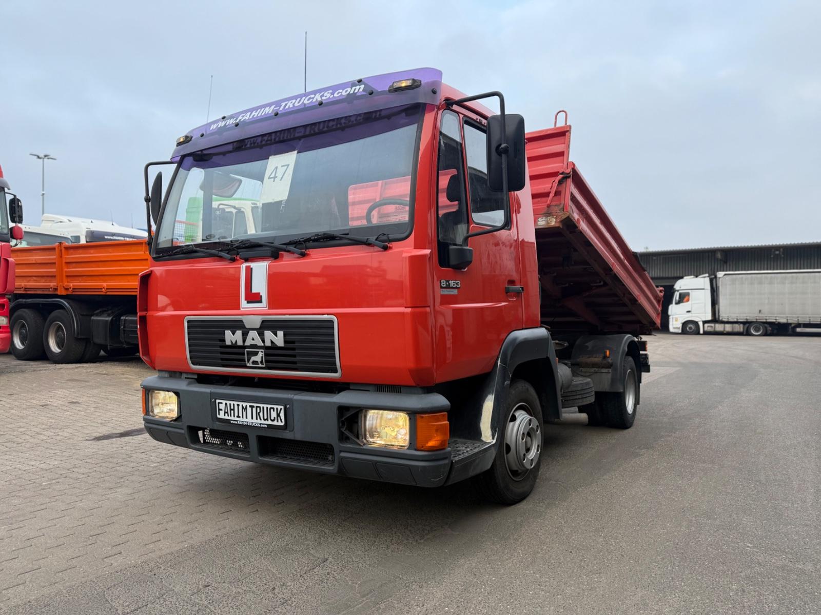 MAN 8.163  3-S.Meiller Kipper,4x2, Klima, Blatt Blat