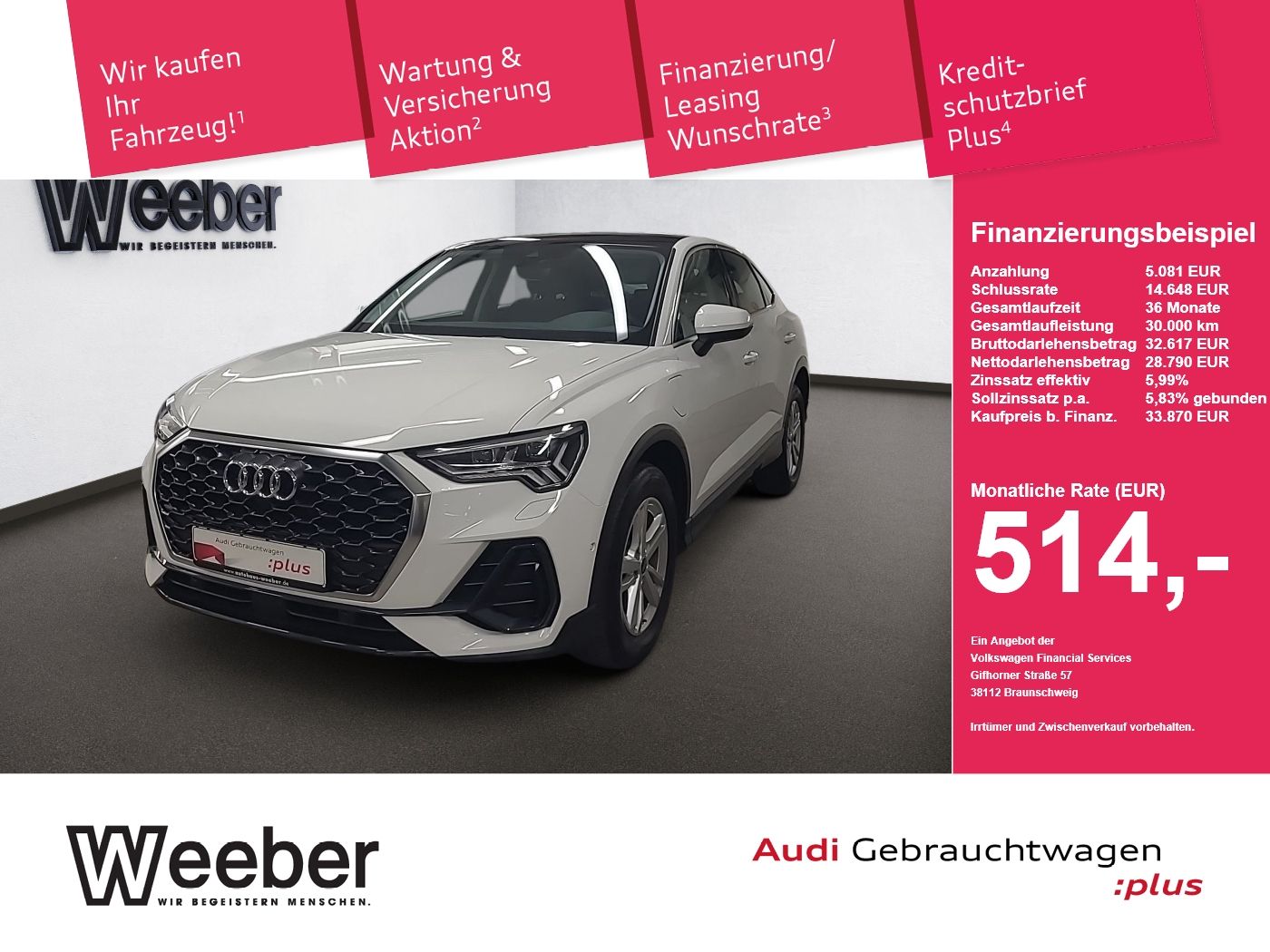 Audi Q3 Sportback *PANO*KAMERA*SHZ*MATRIX*NAVI*17 LM*