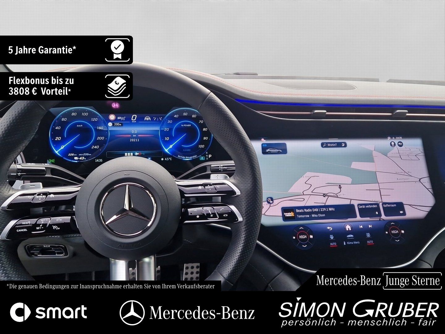 Fahrzeugabbildung Mercedes-Benz EQE 350 4M AMG Airmatic Hyper Pano HAL HUD Mod25