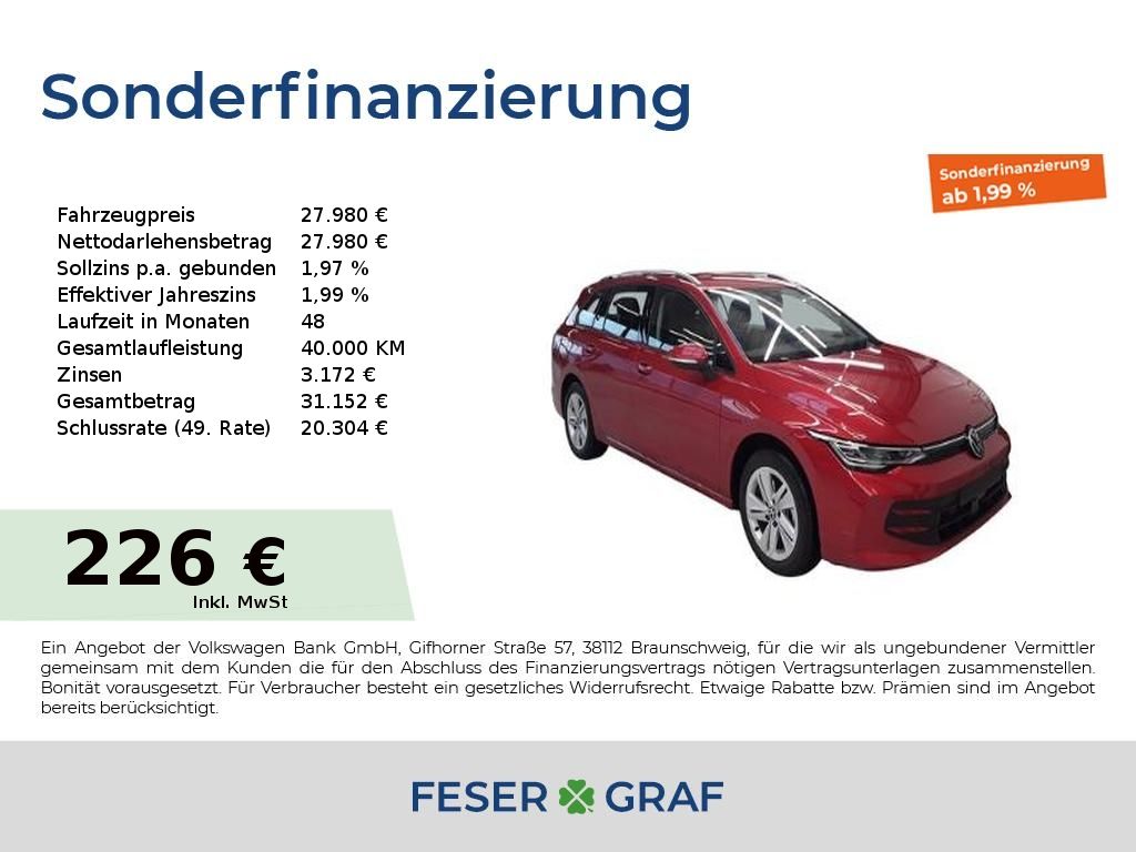 Volkswagen Golf VIII Variant LIFE 1.5eTSI 85KW DSG Kamera