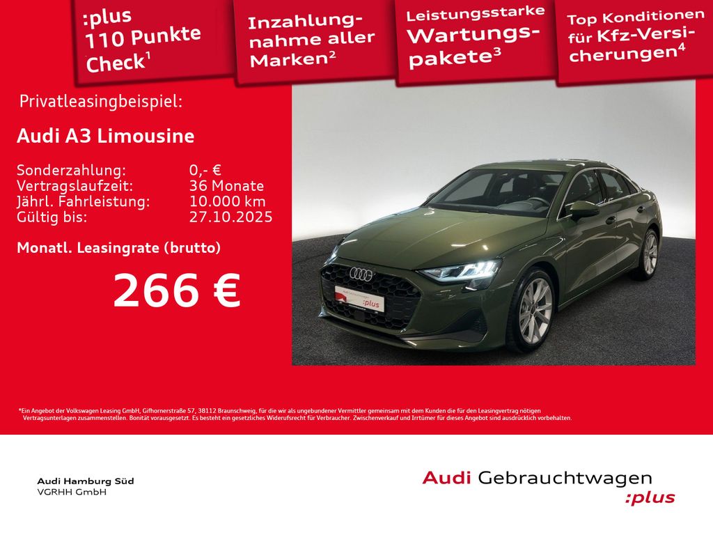 Audi A3 Limousine 30 TFSI S tronic NAVI/KAMERA/LED