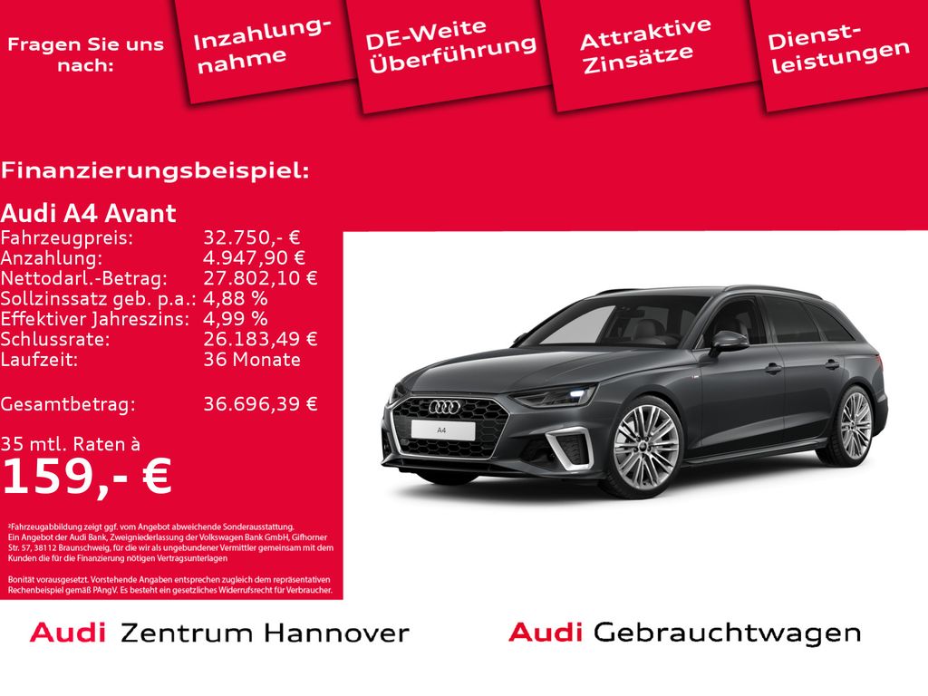 Audi A4 Avant S line 40 TFSI virtual DAB B&O