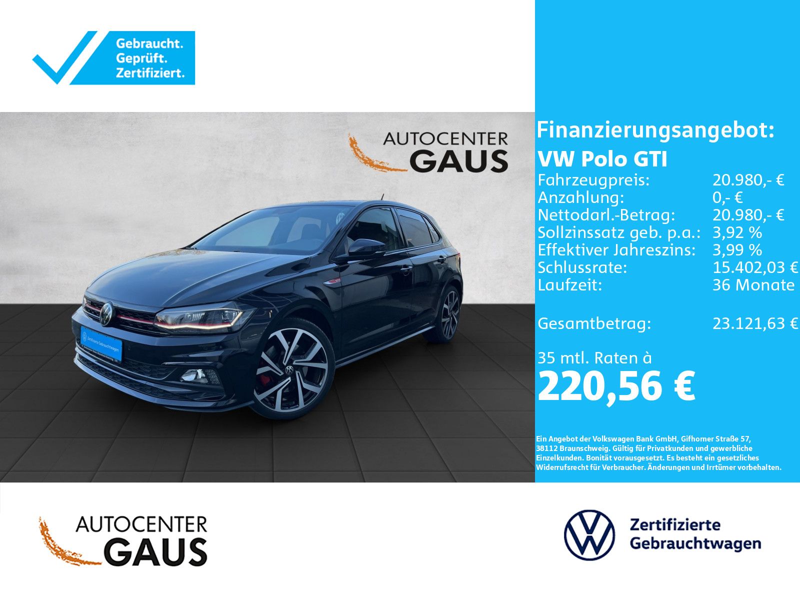 Polo GTI 2.0 TSI DSG LED*ACC*Kamera