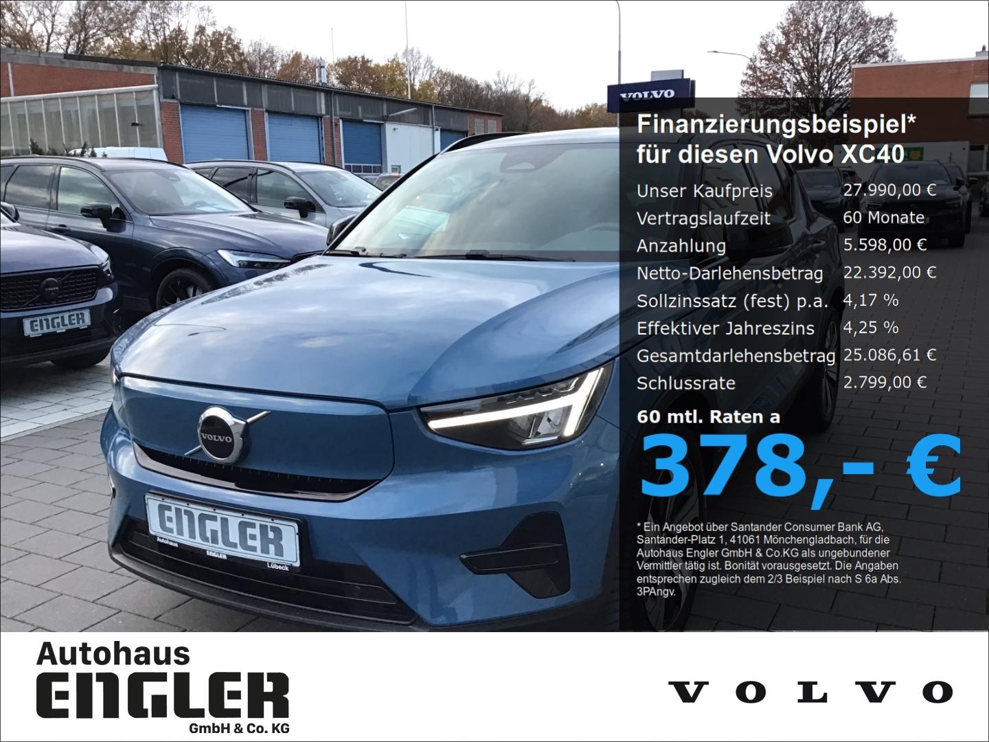 Volvo XC40 Core Recharge Pure Electric Stdhzg. Cam