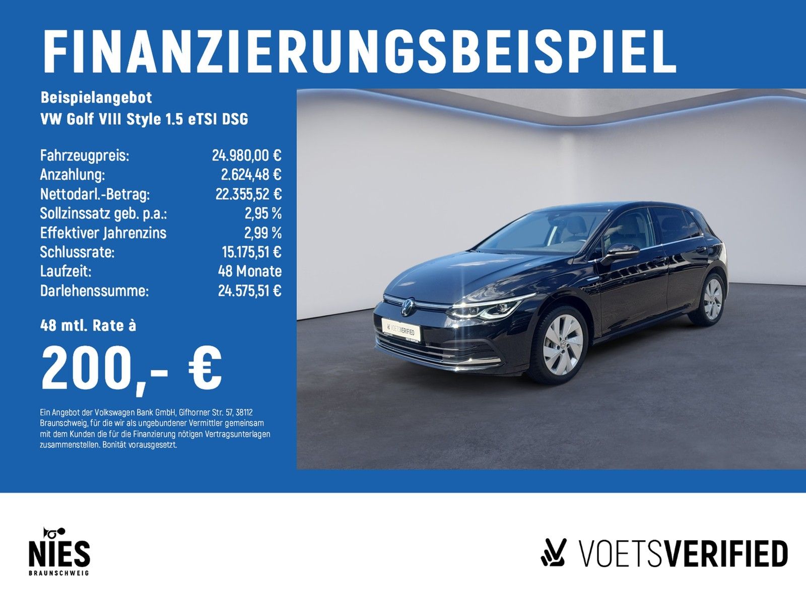 Volkswagen Golf VIII Style 1.5 eTSI DSG RearView+LED+SHZ