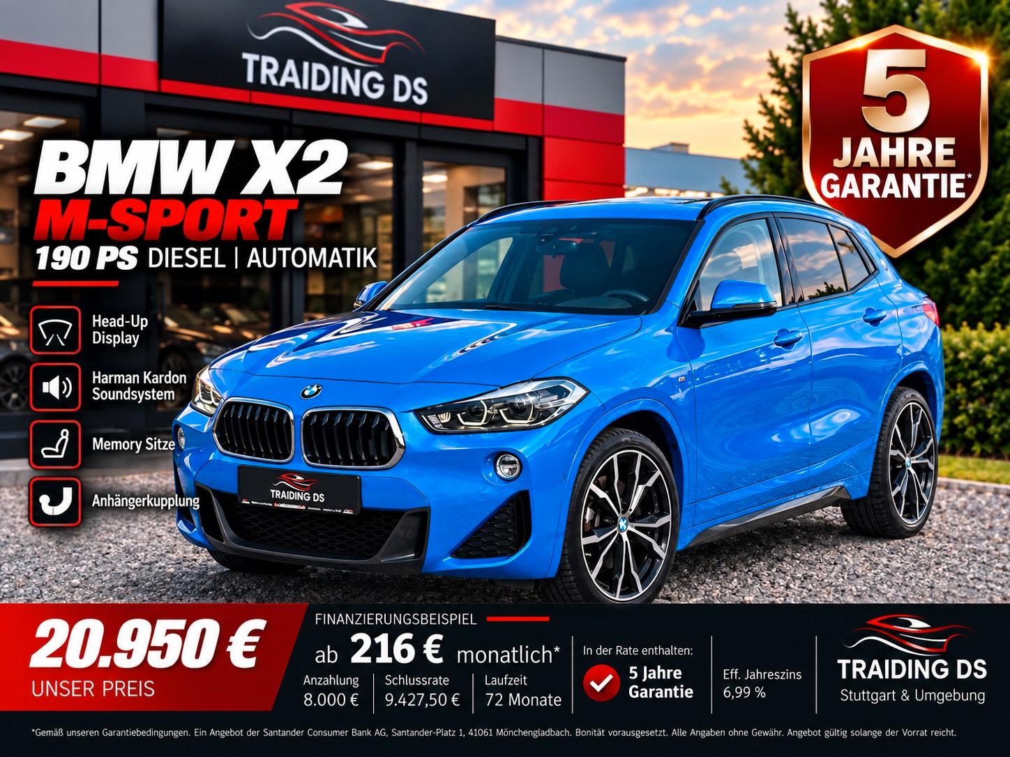 BMW X2 XDRIVE 20d--M Sport--HEAD UP-PANO-HARMAN-ACC