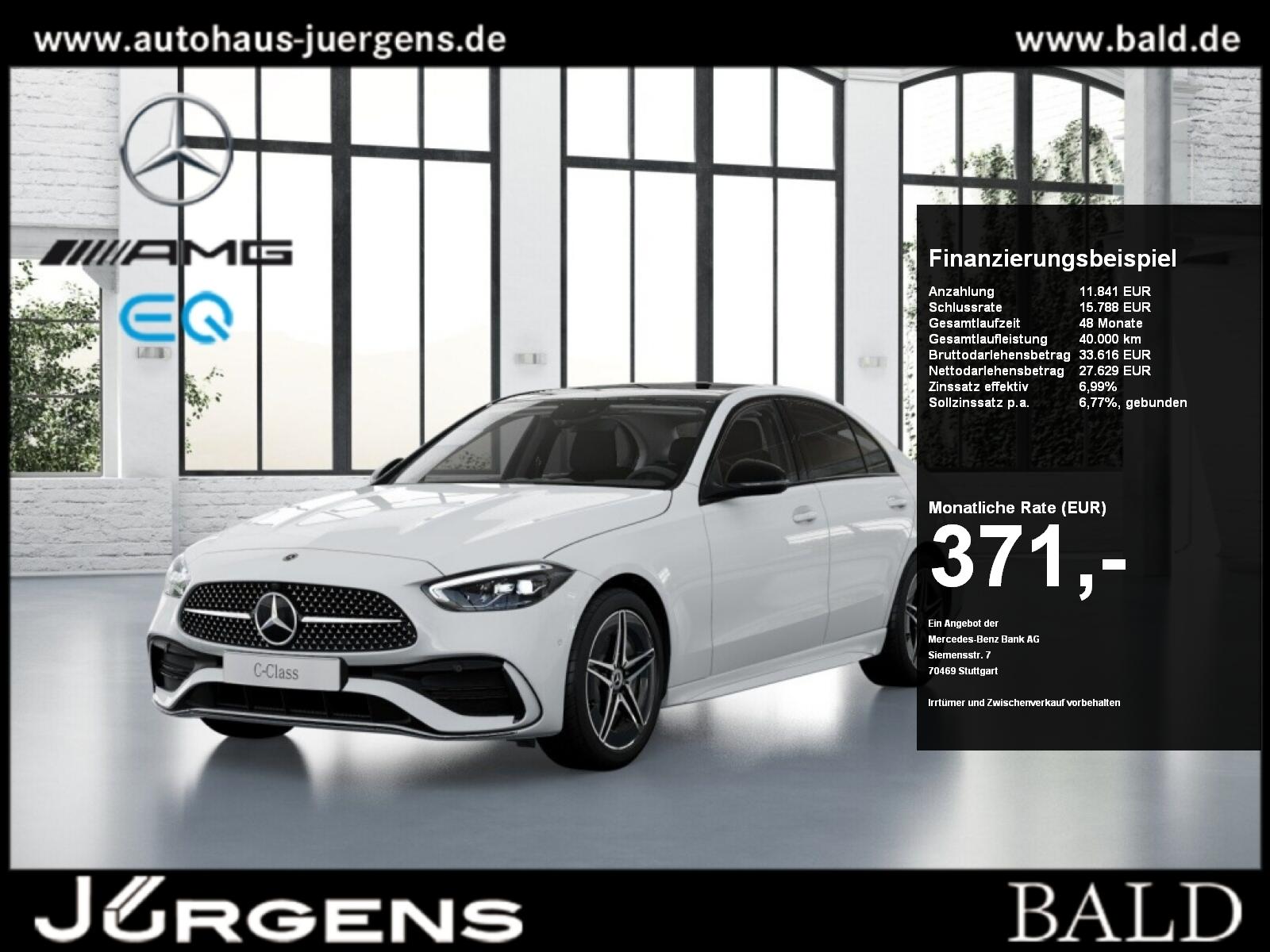 Mercedes-Benz C 180 AMG-Sport/Pano/AHK/Night/Memo/Ambi/Totw