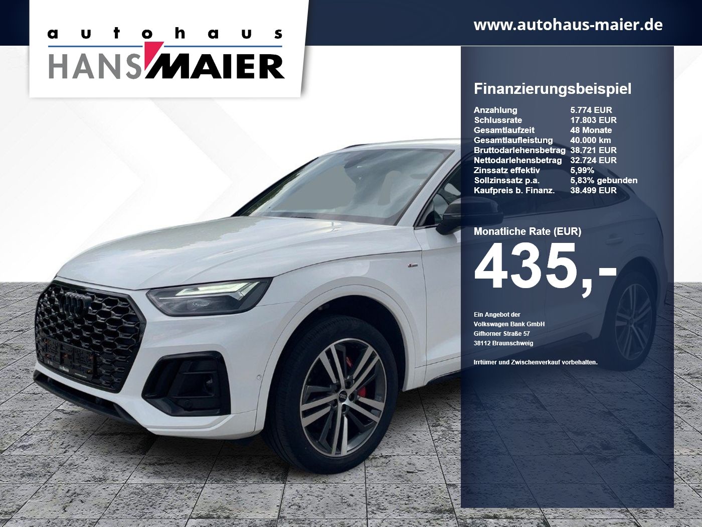 Audi Q5 Sportback 50 TFSIe quattro S line Stronic AHK