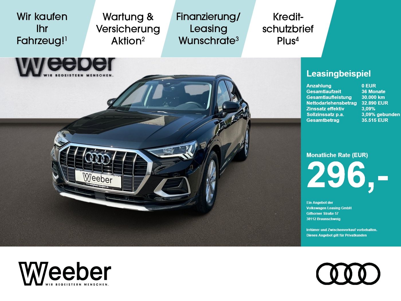 Audi Q3 *AHK*NAVI*LED*GRA*5J GAR*18ZOLL*KESSY*SHZ*