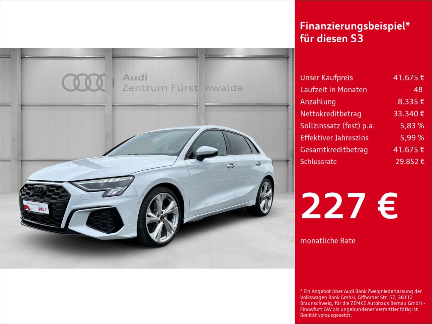 Audi S3 Sportback 2.0 TFSI S tronic quattro  Navi Dig