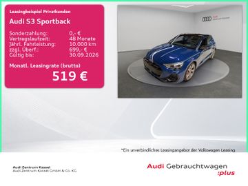 Audi Leasingangebot: Audi S3 Sportback 2.0 TFSI qu LED SONOS Pano HuD 360°