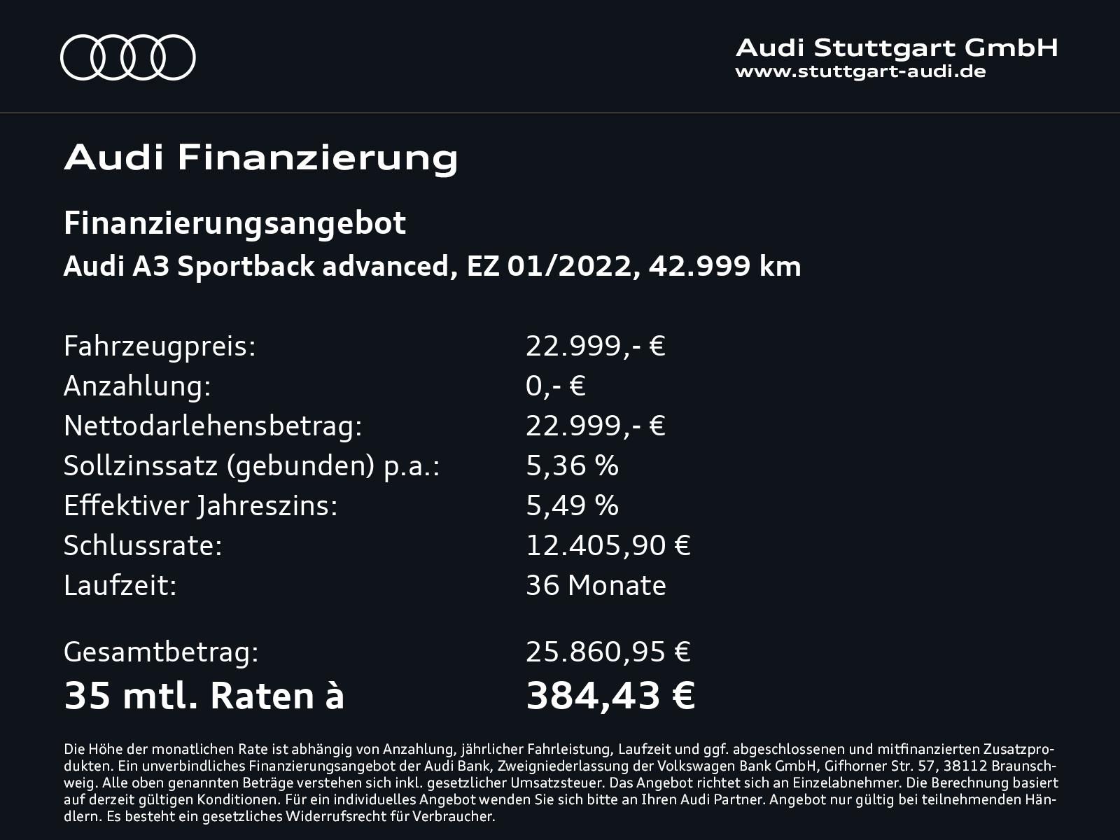 Audi A3 Sportback 30 TFSI advanced AHK virtCo PDCplus