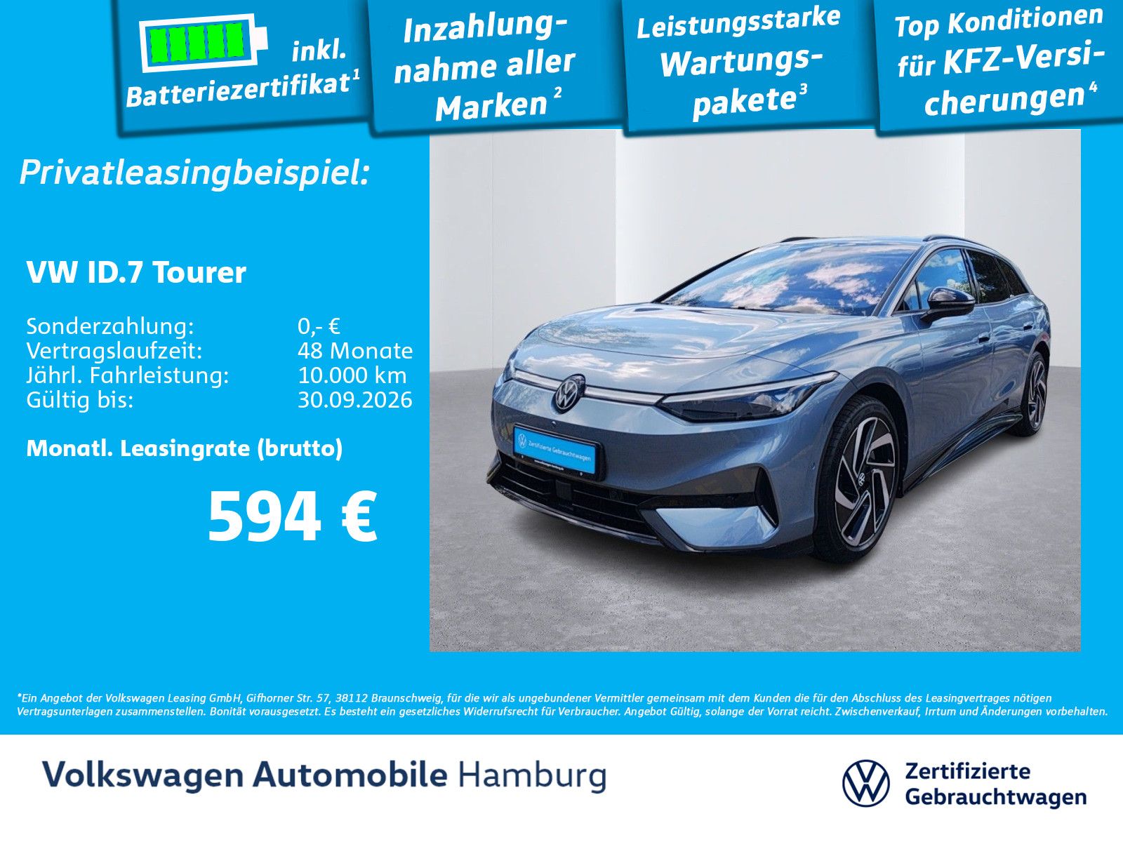 Volkswagen ID.7 Tourer Pro AHK LED Navi Sitzheizung CarPlay imagem 2