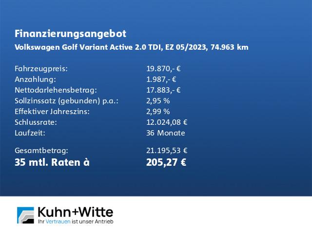 Volkswagen Golf VIII Variant 2.0 TDI Active AHK+Matrix+RFK+, миниатюра 21