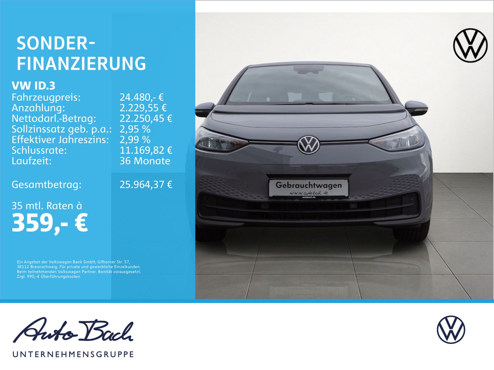 Volkswagen ID.3 Pro Performance LED Standklima CarPlay EPH imagem 2
