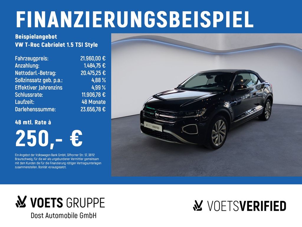 T-Roc Cabriolet 1.5 TSI Style KLIMA+LED+NAVI+SHZ