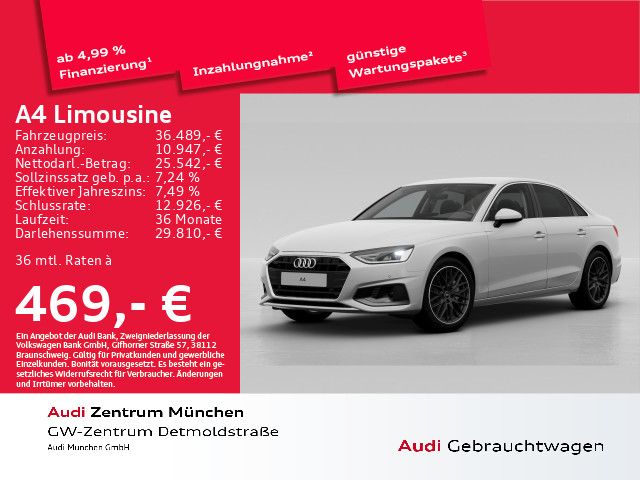 Audi A4 Limousine 40 TDI S tronic Virtual+/Navi+/Priv