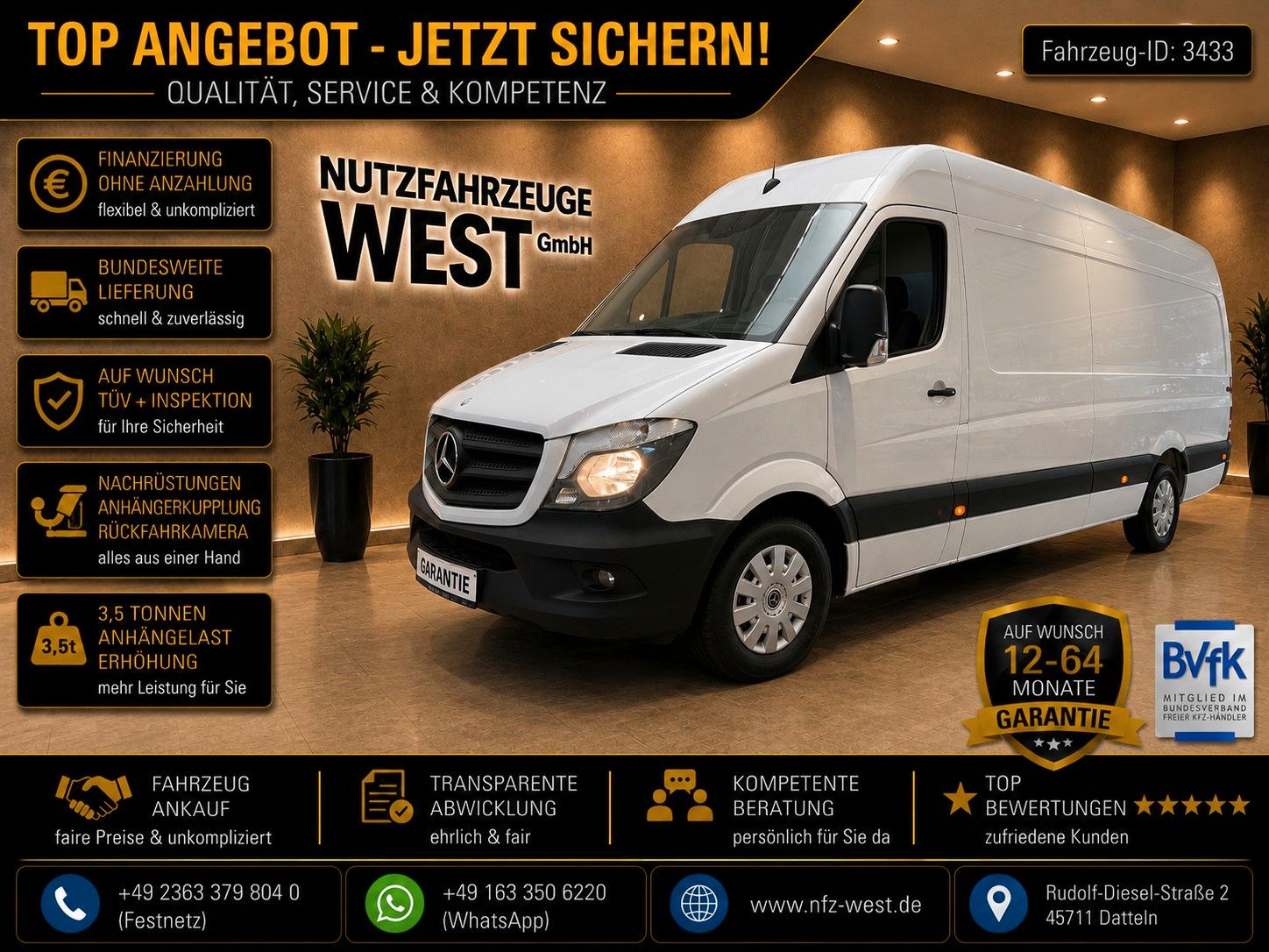 MERCEDES-BENZ Sprinter 316 CDI Maxi Hoch+Lang*Garantie*1.Hand*