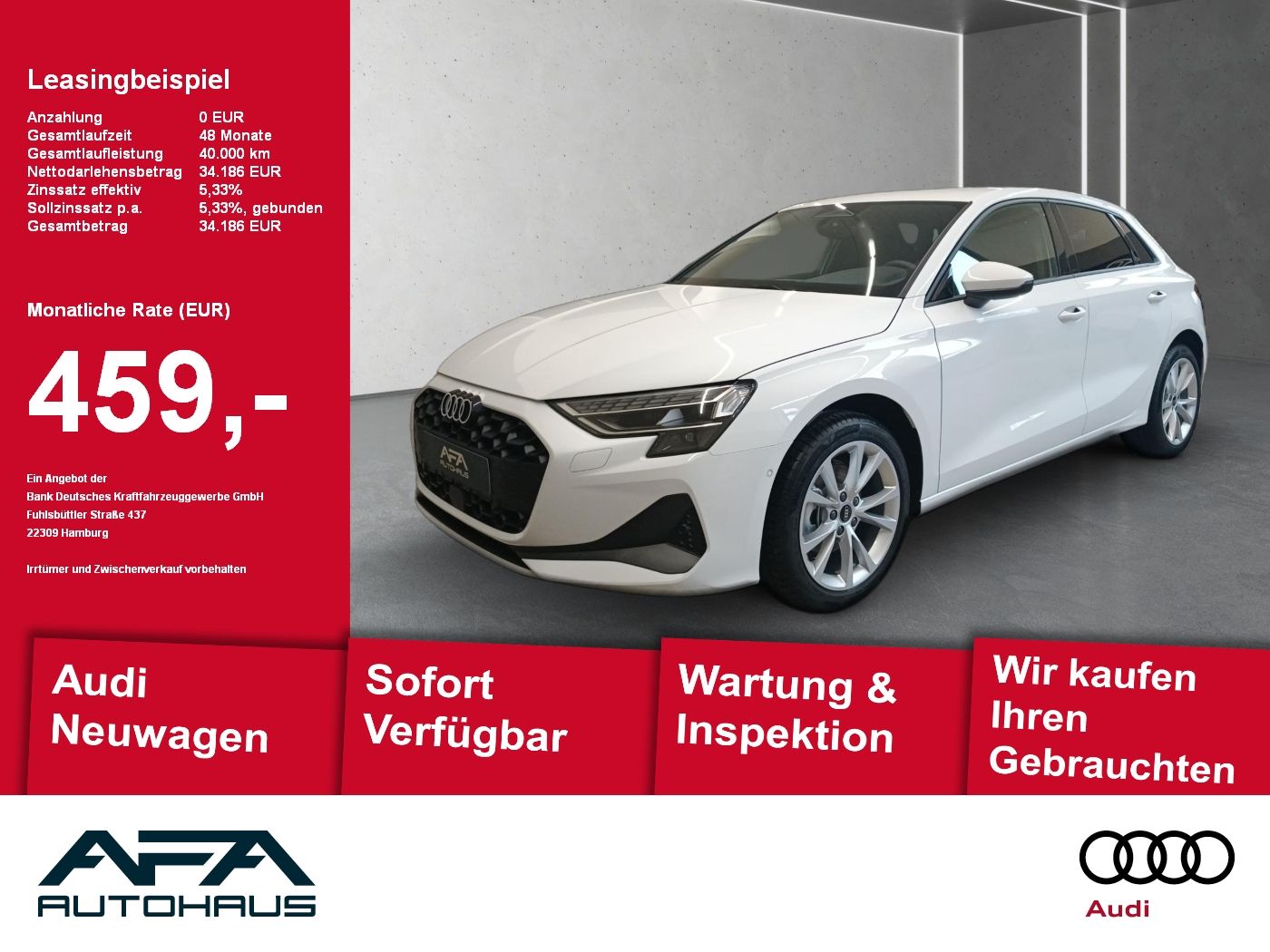 Audi A3 Sportback TFSI 85 kW S tronic SHZ*RFK*Klima