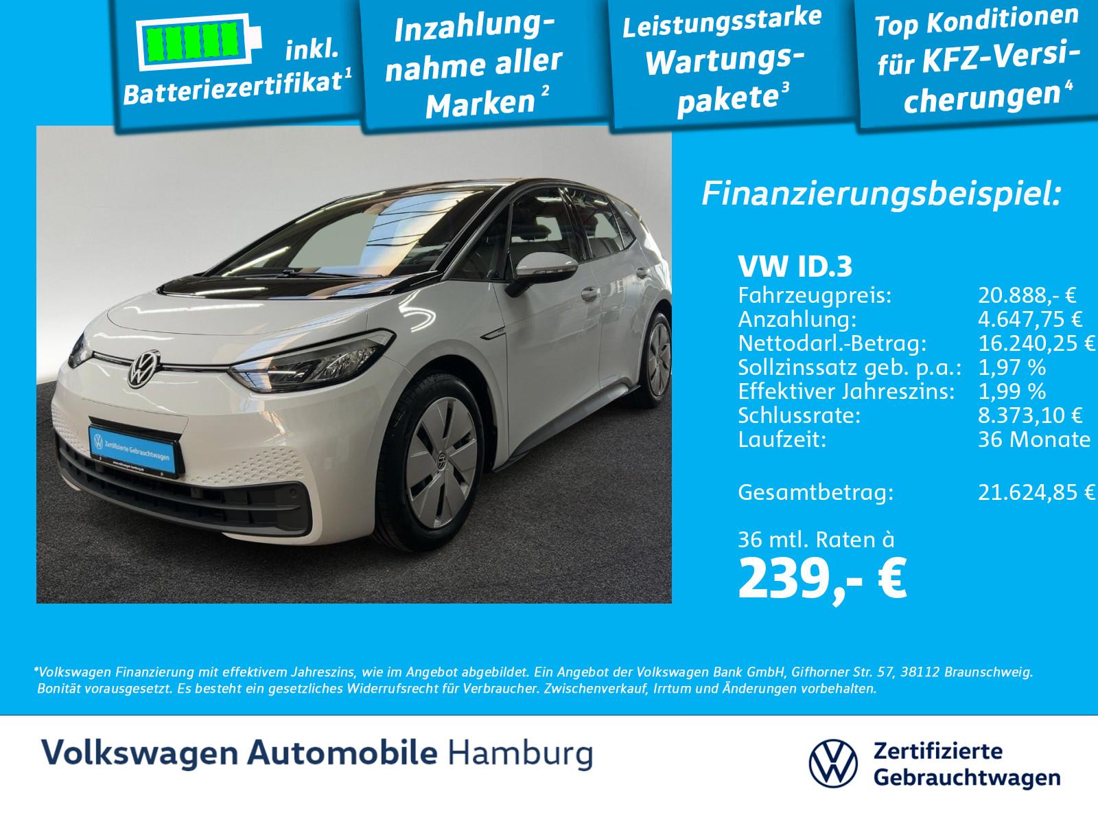 Volkswagen ID.3 Pro Performance Life Navi Wärmepumpe Sitzhz