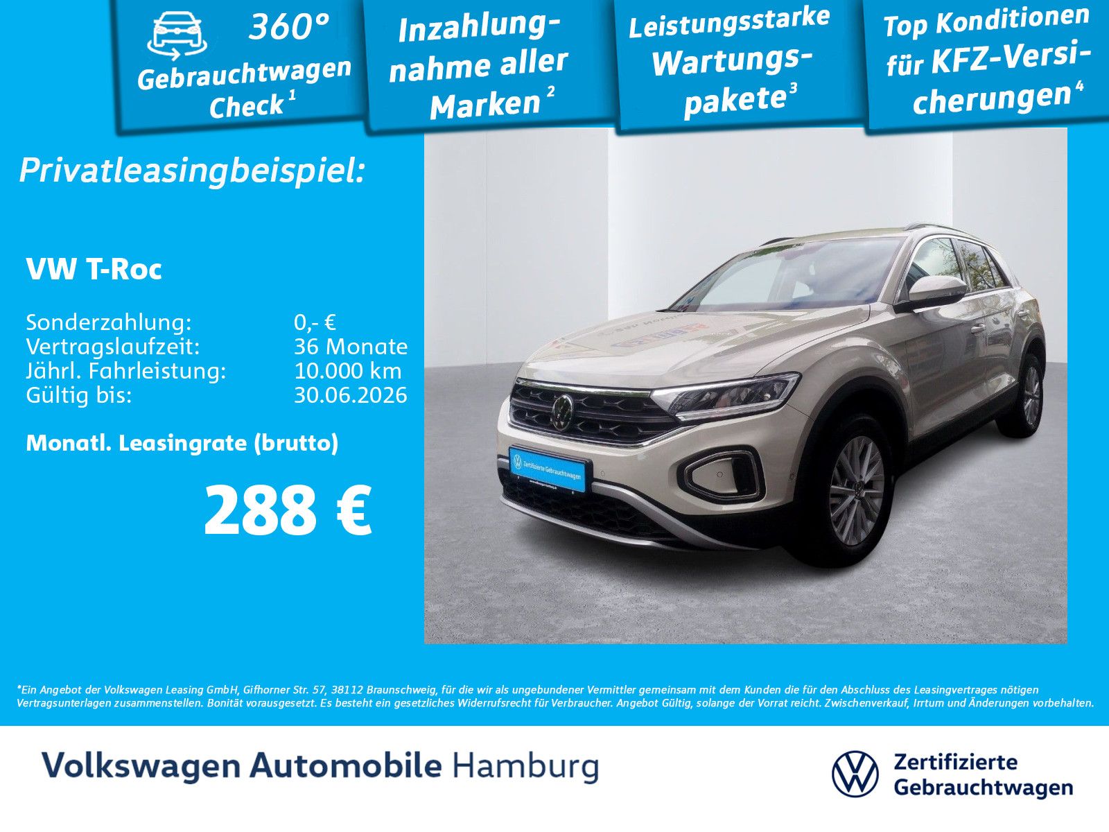 Volkswagen T-Roc Life 1.0TSI Sitzheizung CarPlay PDC Kamera