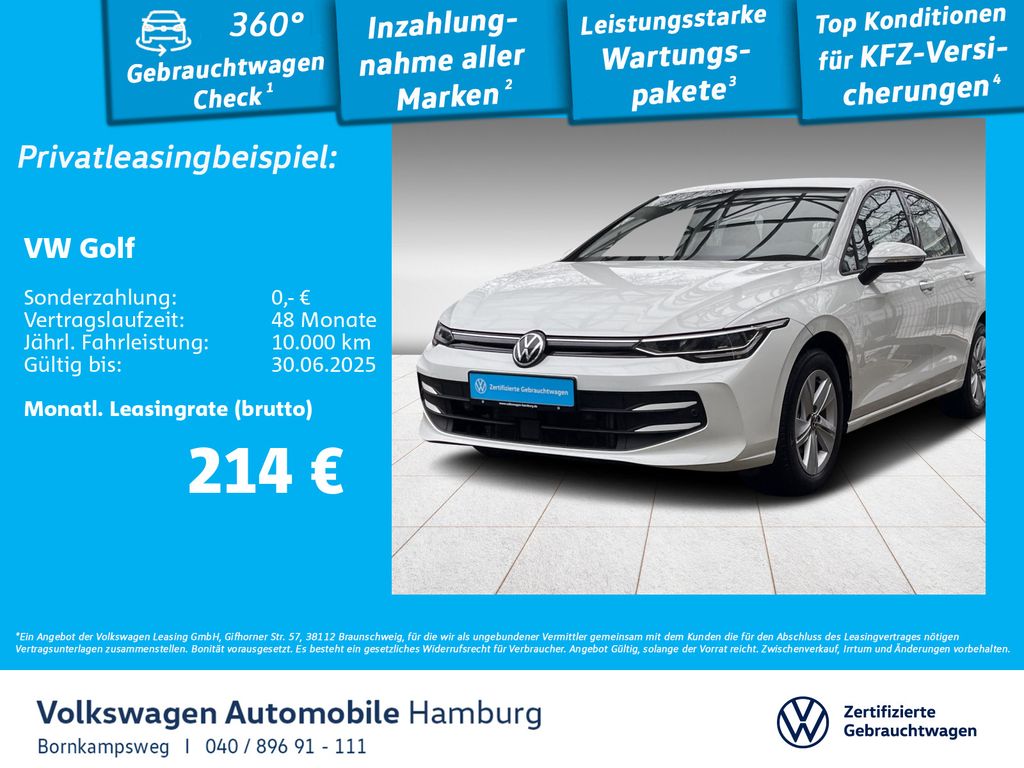 Volkswagen Golf VIII 1.5 TSI Life AHK Navi Sitzhzg ACC
