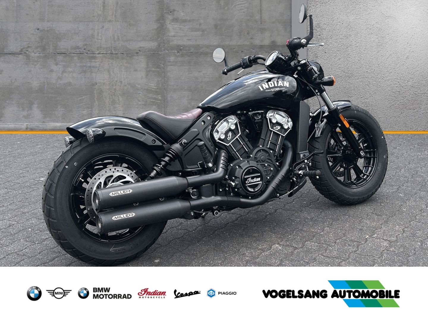 Fahrzeugabbildung Indian Scout Bobber, Seitlicher Kennzeichenhalter, Mill