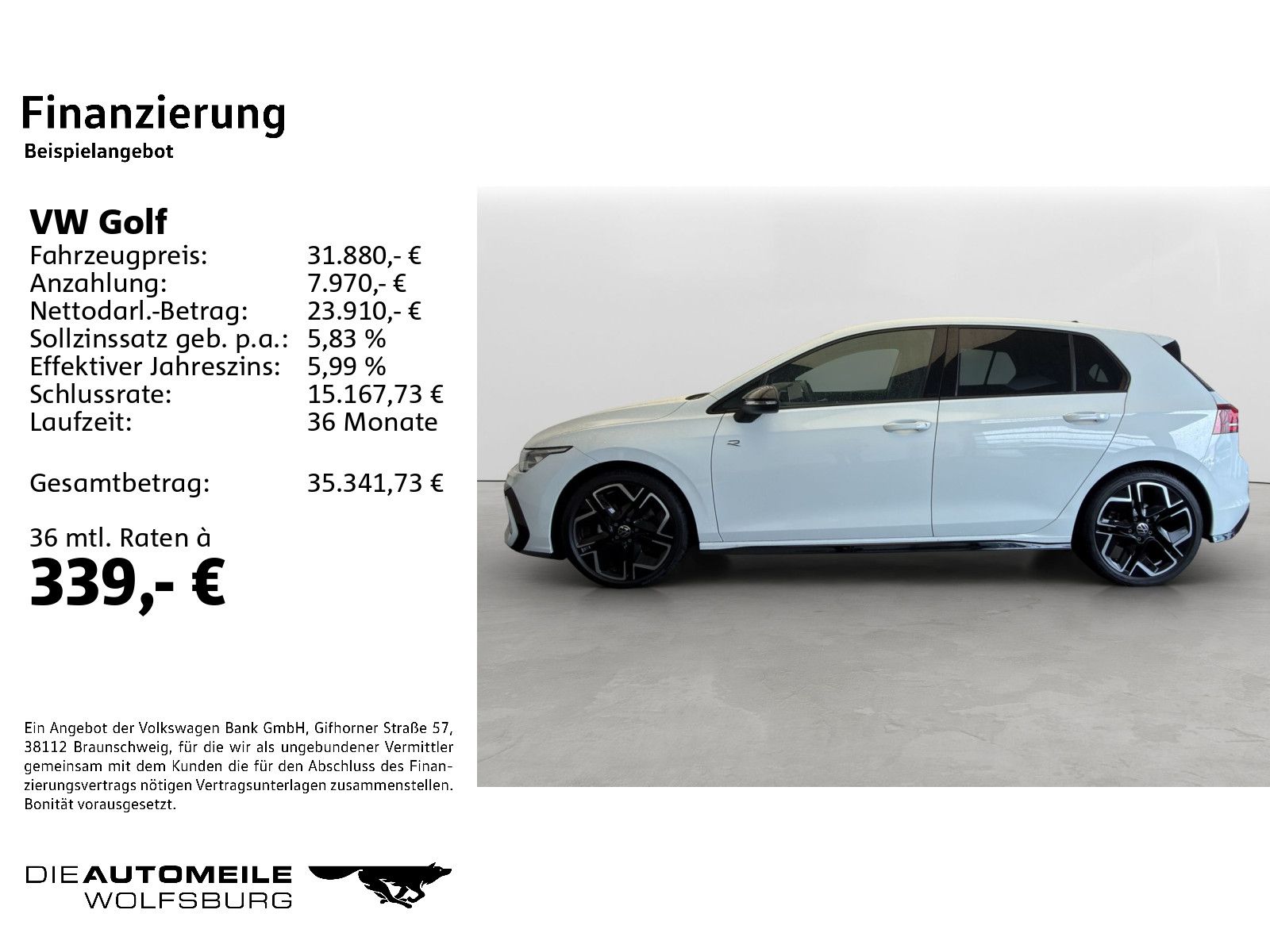 Volkswagen Golf 1.5 l eTSI DSG R-Line Black Style Rückkam foto 2