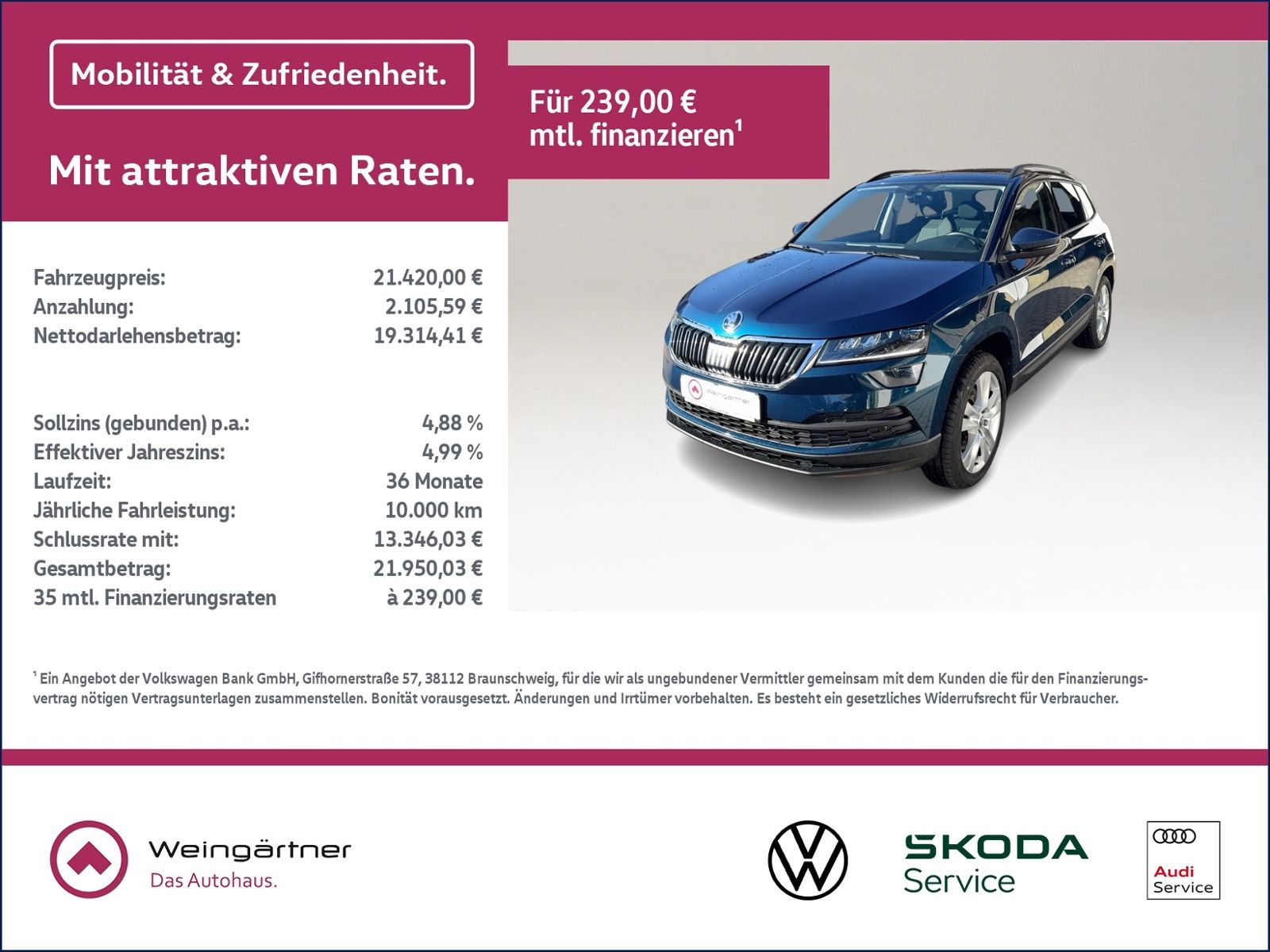 Karoq Style 4x4 2.0 TDI, Pano, LED, Business Amu