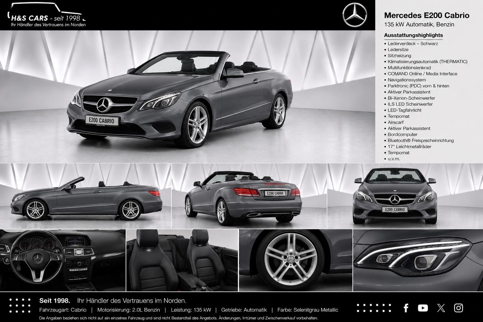 Mercedes-Benz E 200 Sport EDT ILS LEDER NAV AIRSCARF MB-SERVGP