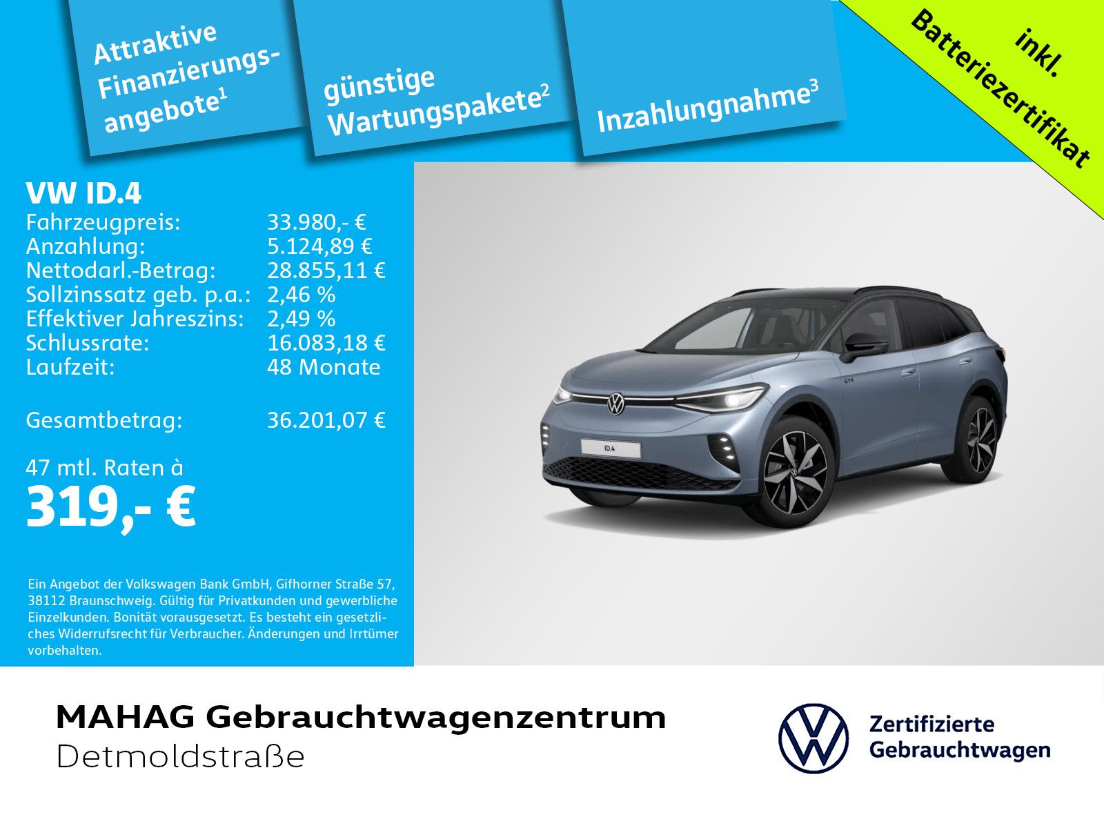 VW ID.4 GTX 220kW 4Mot WärmePu CCS IQ.Light Navi Pa