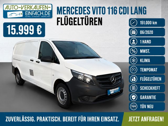MERCEDES-BENZ Vito 116 CDI LANG,Klima,1.H,Gar,MwSt,TÜV+Service