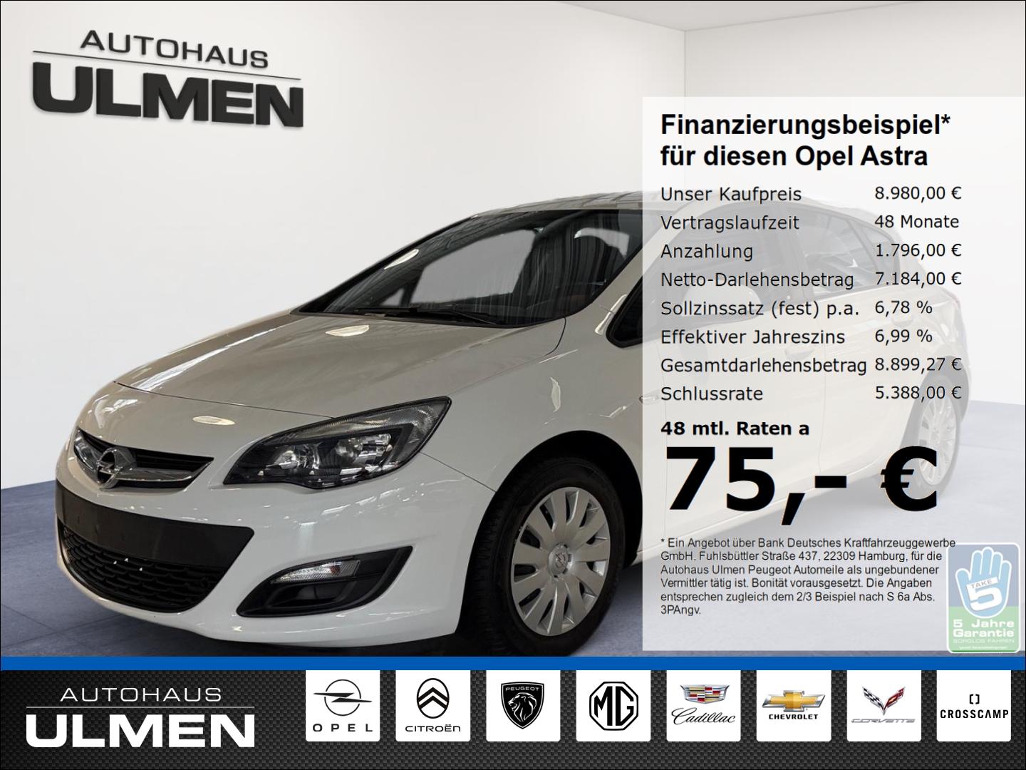 Opel Astra J Selection 115 PDC AUX-In Bluetooth GA Kl