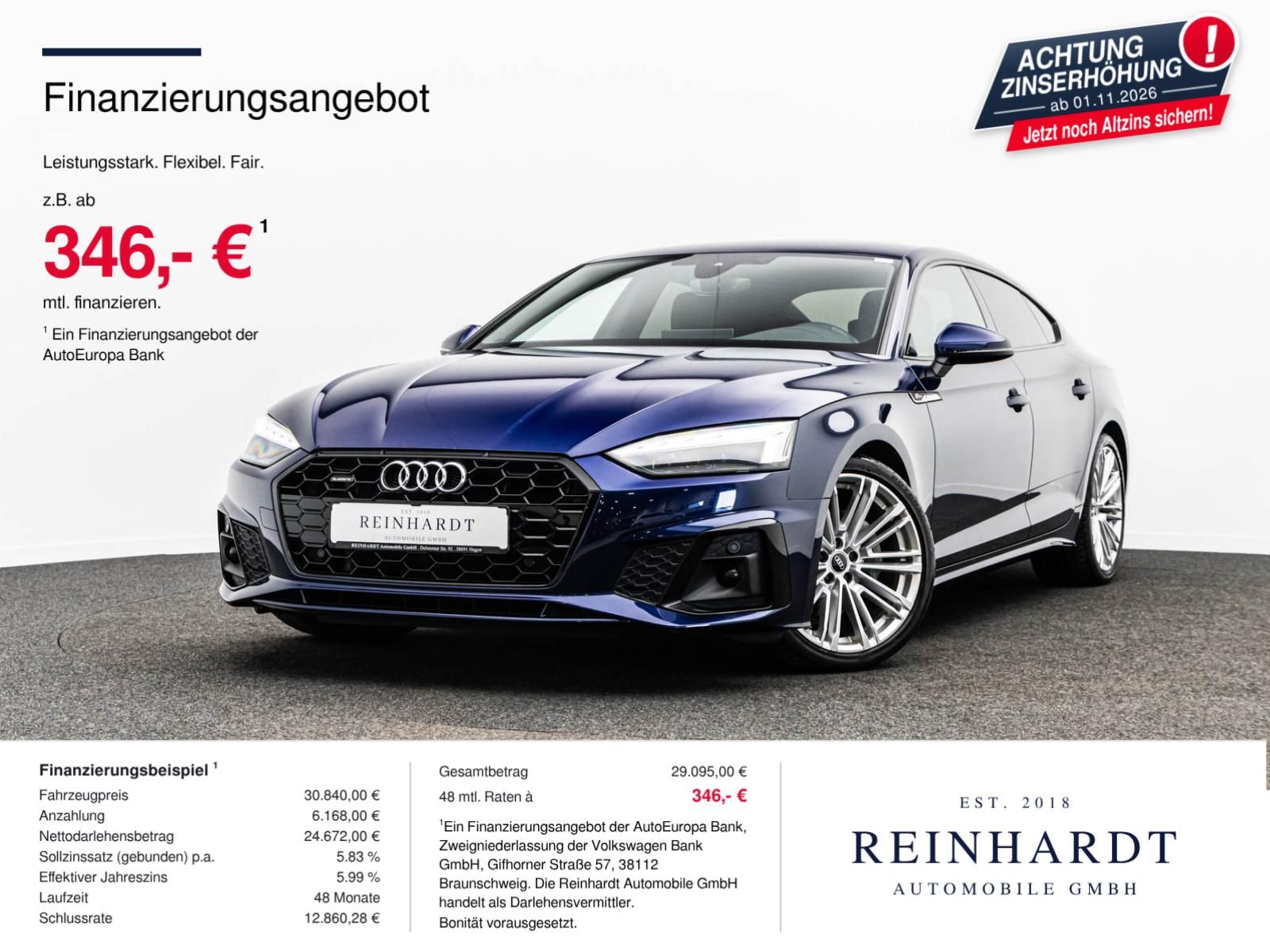 Audi A5 SPORTBACK 40TDi Q 2x S LINE BLACK MTRX KAMERA foto 1