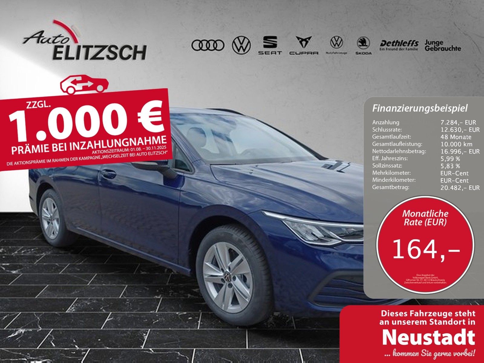 Fahrzeugabbildung Volkswagen Golf VIII Variant TSI LED Navi AID ACC PDC SH LM