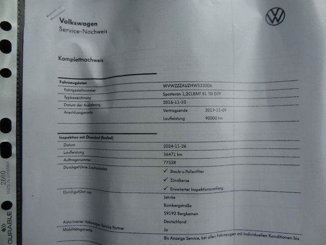 Fahrzeugabbildung Volkswagen Golf Sportsvan/1.Hand/37.200km/DSG/PDC/Garantie