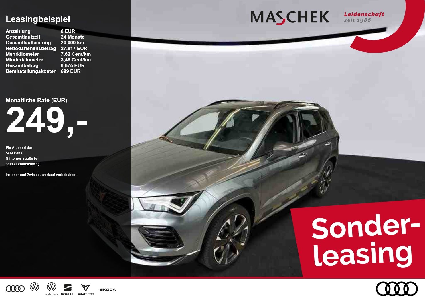 Cupra Ateca VZ 2.0 TSI DSG AHK ACC Sitzh Lane Assist L