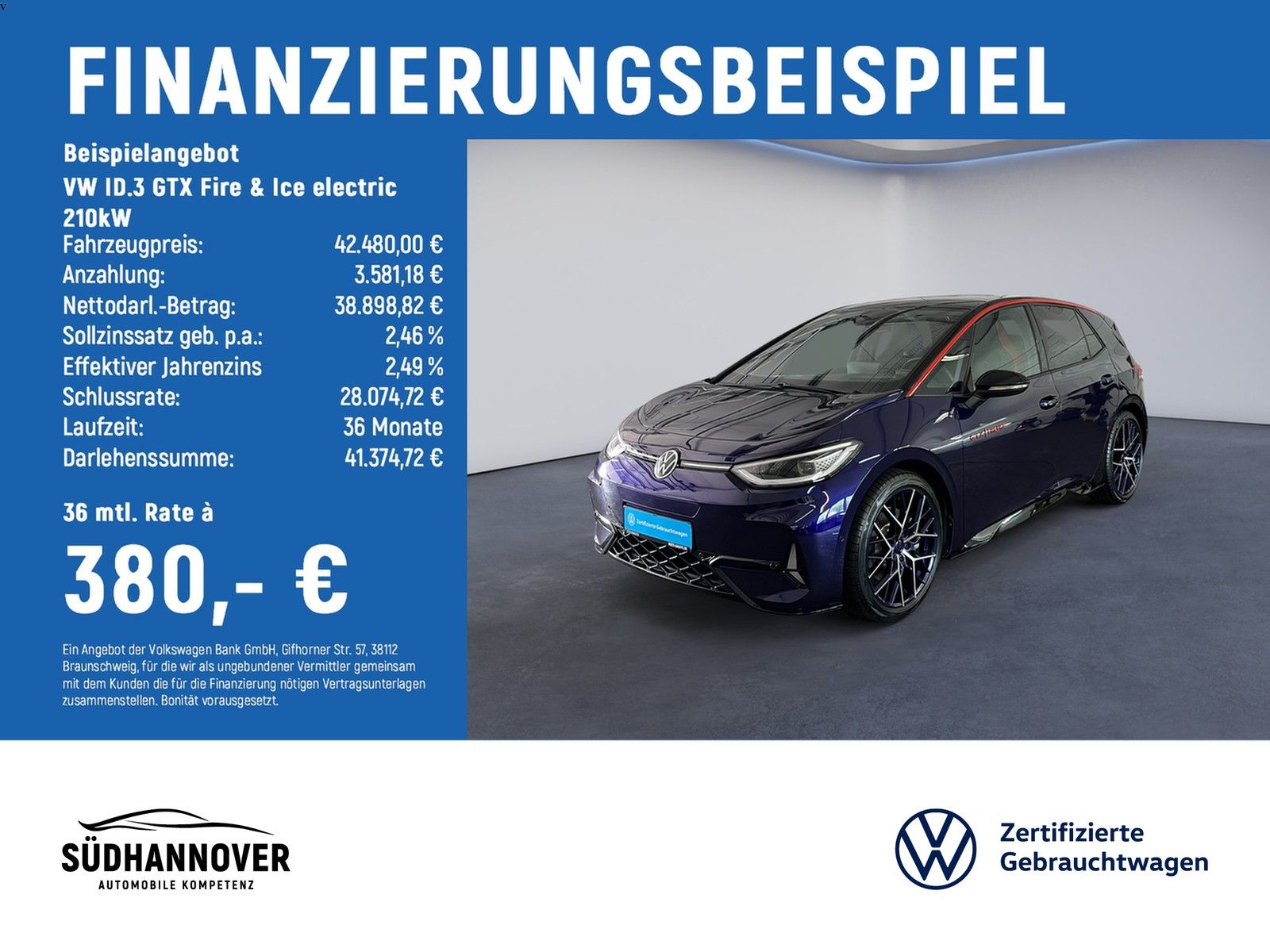 Volkswagen ID.3 GTX Fire & Ice electric 210kW MATRIX-LED Re foto 1