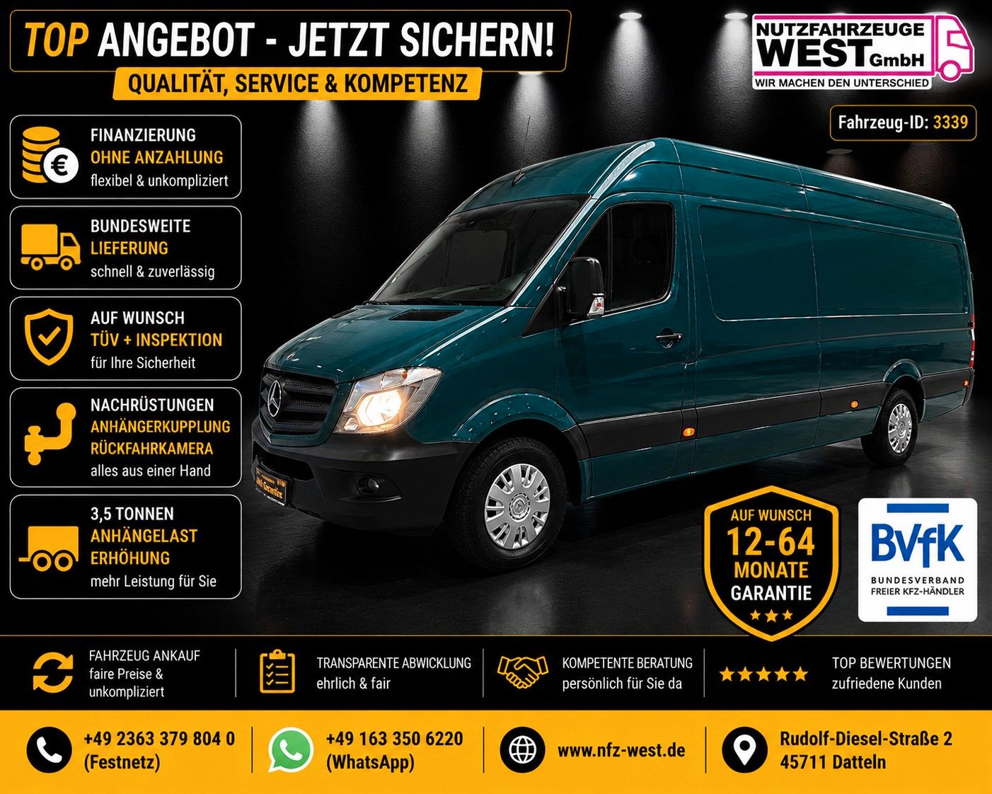 MERCEDES-BENZ Sprinter 316 CDI Maxi XXL Extra Lang+Hoch*1.Hand